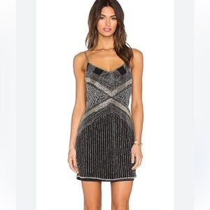 RAGA Own the Night Black and Silver Beaded Dress Homecoming
